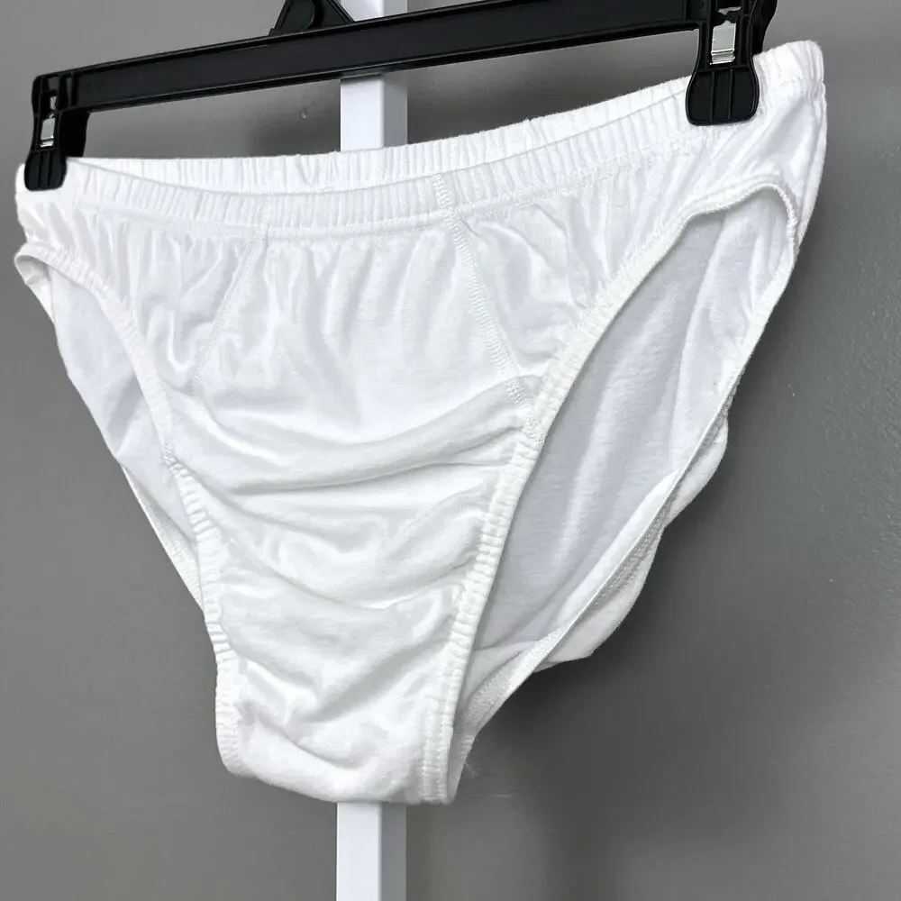 Marks And Spencer Men’s Underwear Large White 100% Cotton Slip Mid Brief M&S